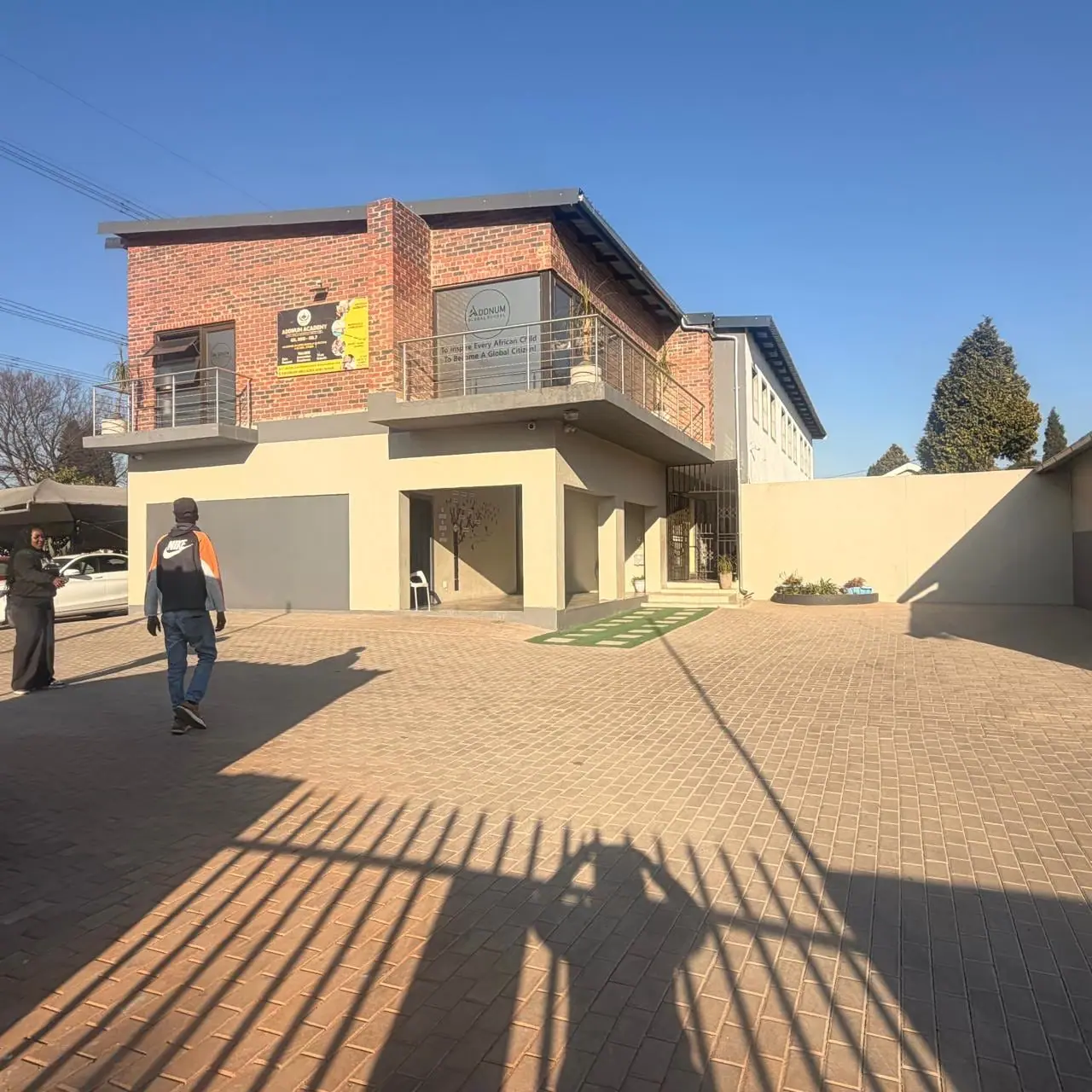 The courtyard at the Birch Acres campus