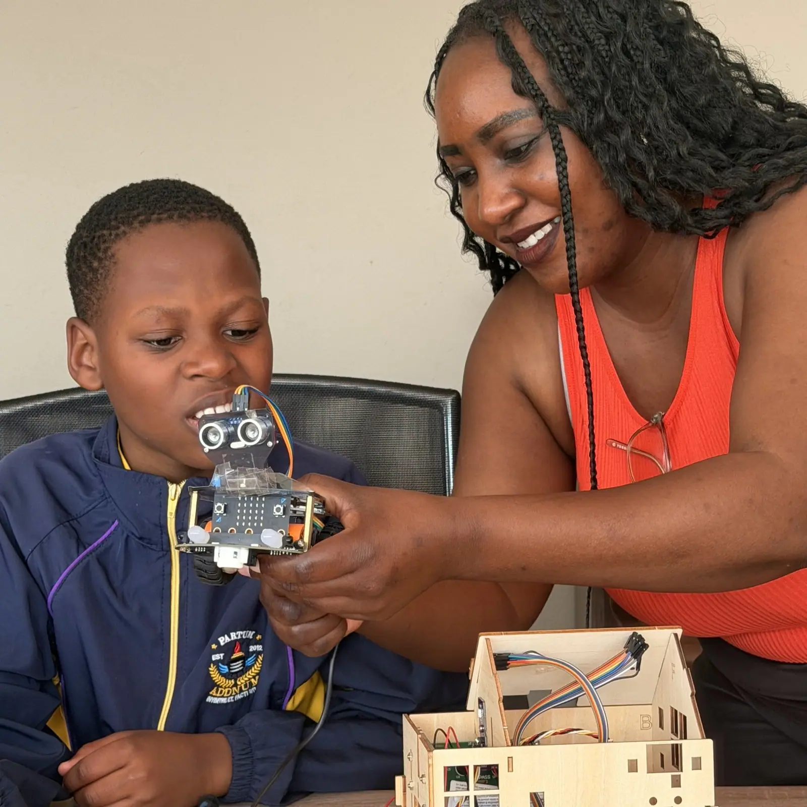 Coding a robot with a guider